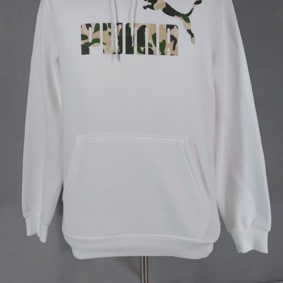 Puma hoodie sweatshirt sweater Men's small White logo spell out fleece NEW - Picture 3 of 11